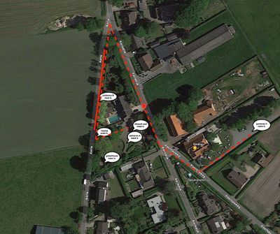 Parkeerplan meet b. — parkeerzones en ingang, Aarle 5 Poppel